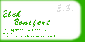 elek bonifert business card